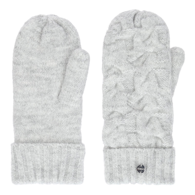 Chaos Star Mittens Light Heather Grey