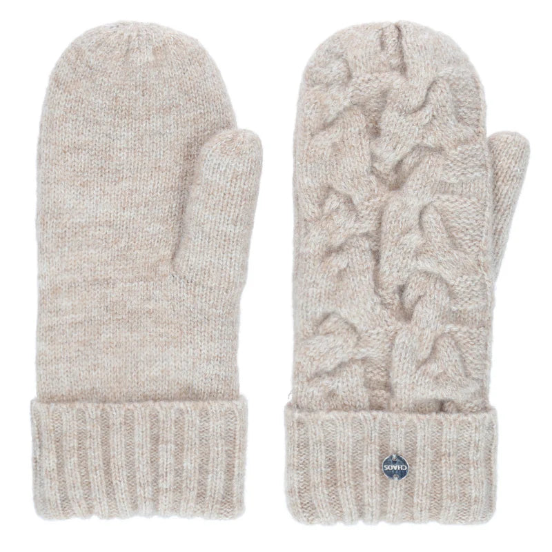 Chaos Star Mittens Heather Oatmeal