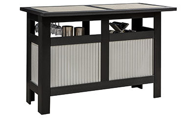 EC Woods Tacoma Bar 60 Bar Height + Upper Panel / Black Frame / Driftwood Gray Accents