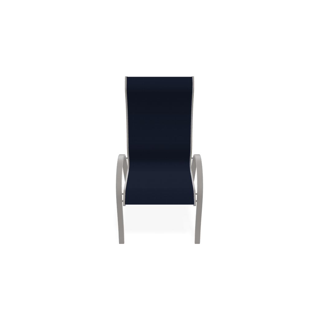 Telescope Aruba Sling Supreme Stacking Arm Chair Warm Grey / Navy Pattern Sling