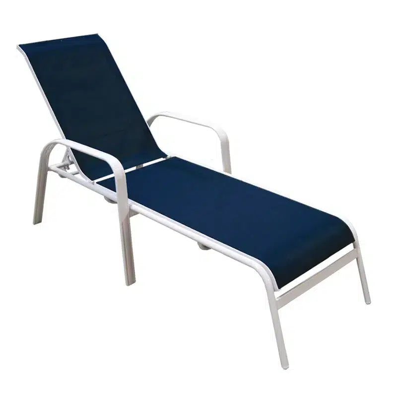 North Cape Vista Sling Seating White / Navy Blue / Chaise Lounge