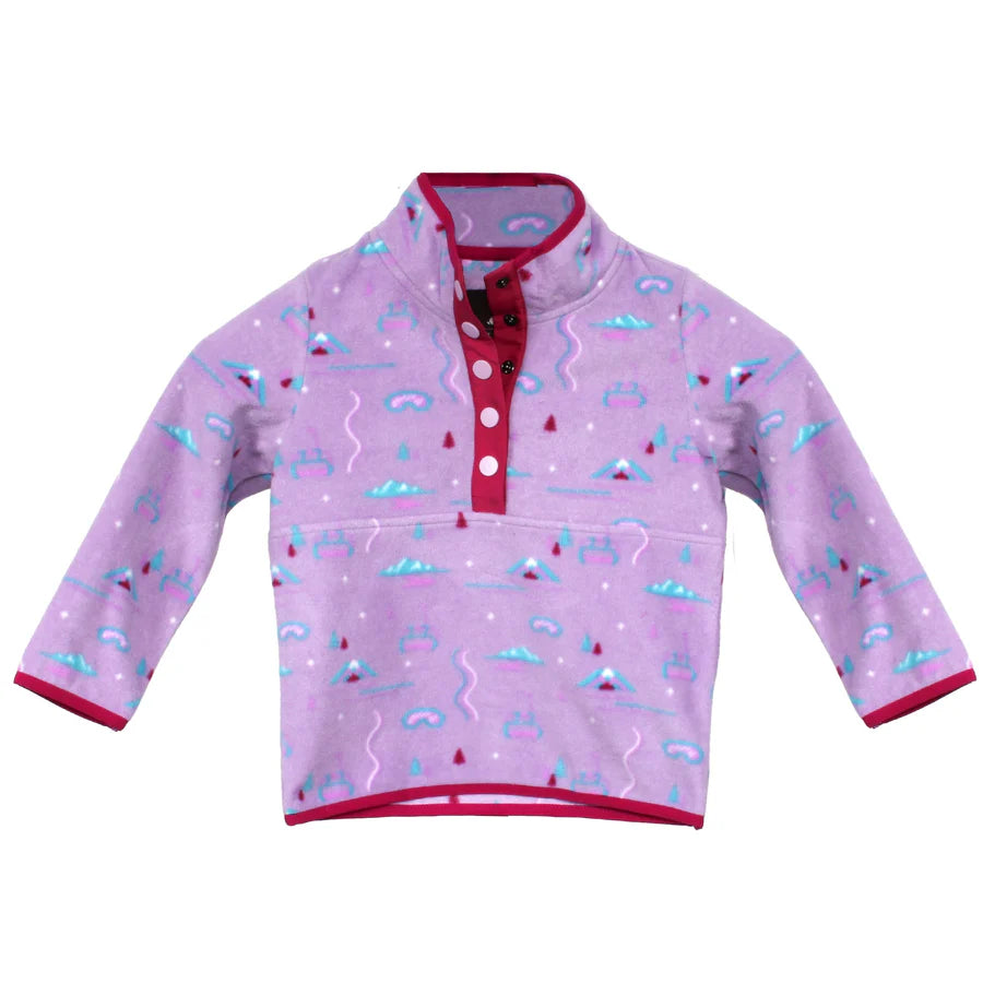 Jack & Sage Lifty Fuschia Kids Fleece Quarter Button