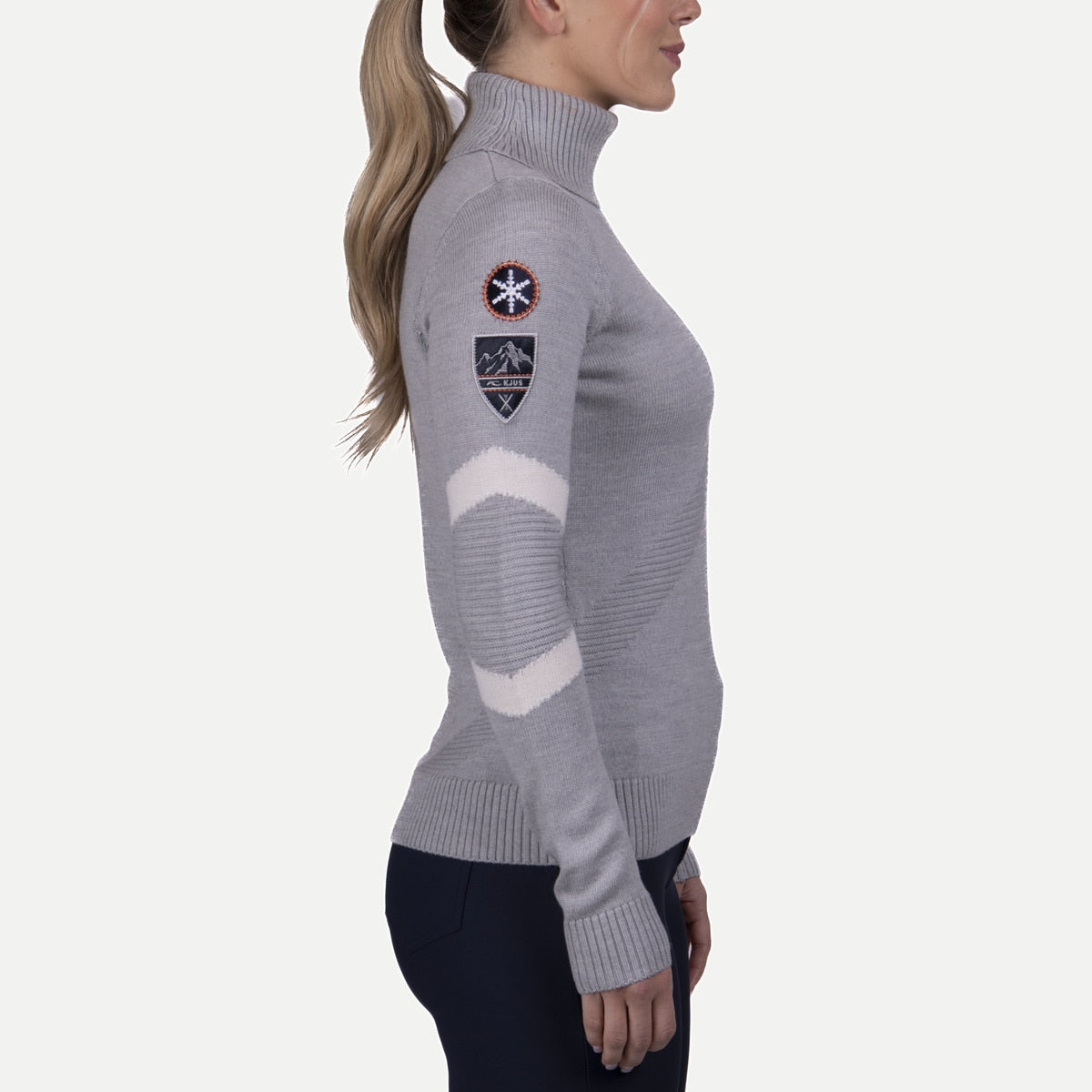 Kjus Womens Retro Patch Sweater Alloy
