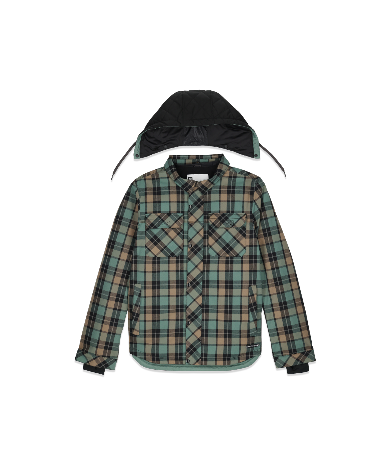 686 Mens Woodland Insulated Jacket Cypress Green Black Plaid