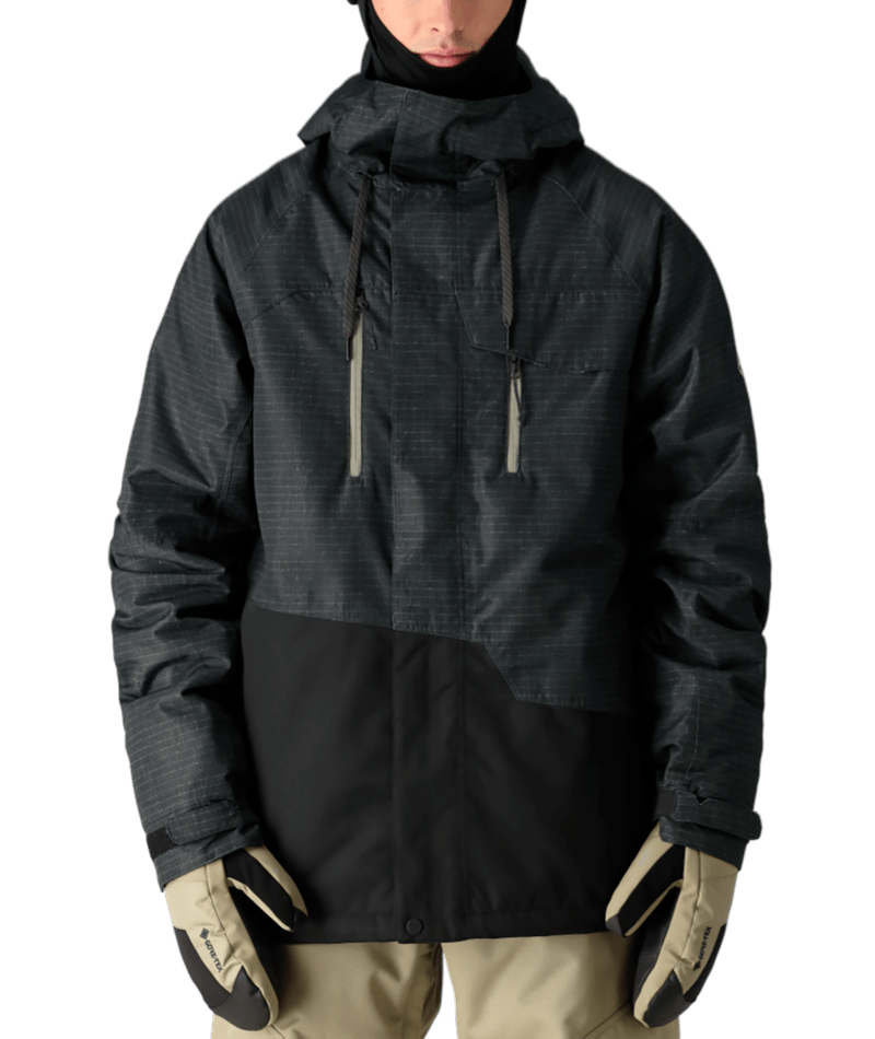 686 Mens Geo Insulated Jacket Black Ripstop Colorblock