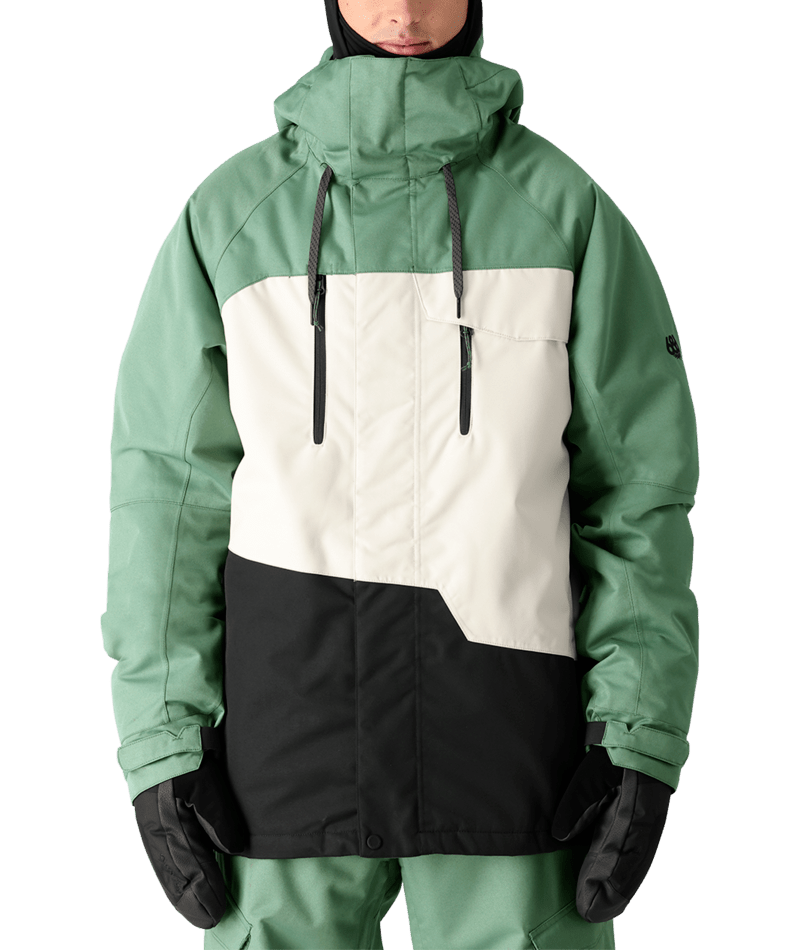 686 Mens Geo Insulated Jacket Cypress Limestone Colorblock