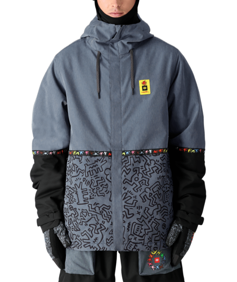 686 Mens Foundation Insulated Jacket Keith Haring Denim Colorblock