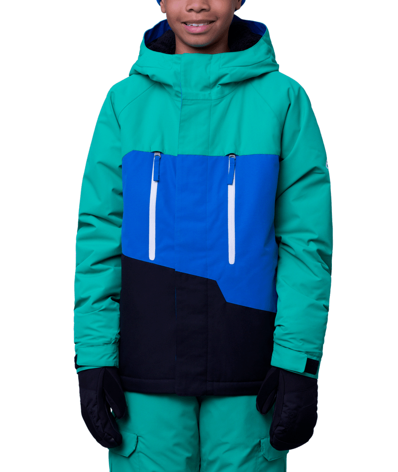 686 Boys Geo Insulated Jacket Greenery Colorblock