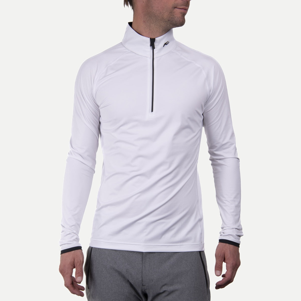 Kjus Mens Feel Midlayer Half-Zip White/Black