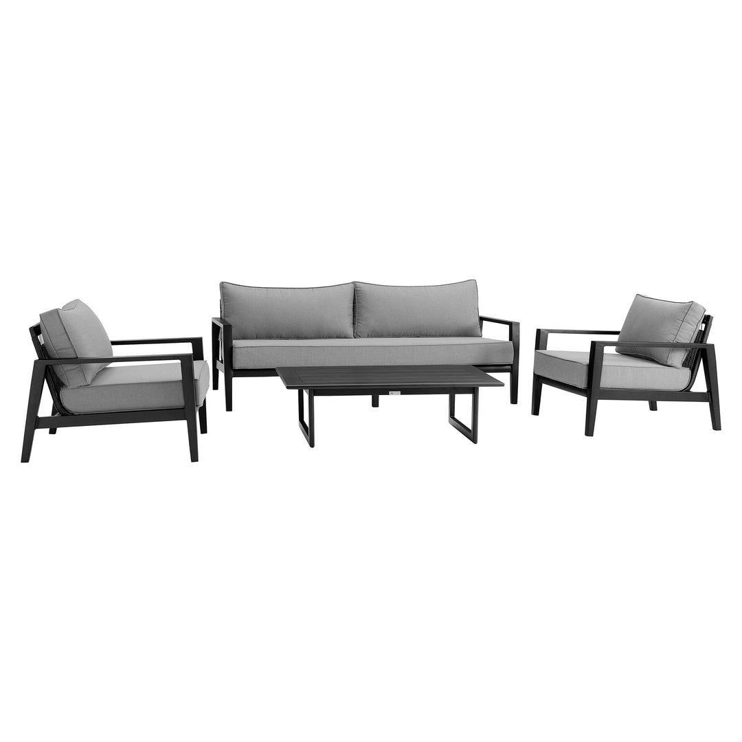 Armen Living Amalfi 4 Piece Outdoor Conversation Set