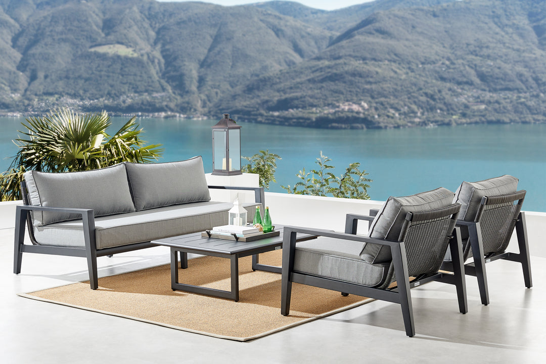 Armen Living Amalfi 4 Piece Outdoor Conversation Set