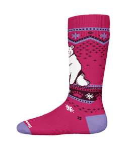 Smartwool Kids Wintersport Full Cushion Polar Bear Pattern OTC Socks Power Pink