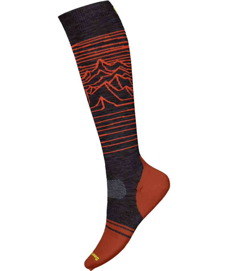 Smartwool Snowboard Full Cushion Iguchi Pattern OTC Socks Charcoal