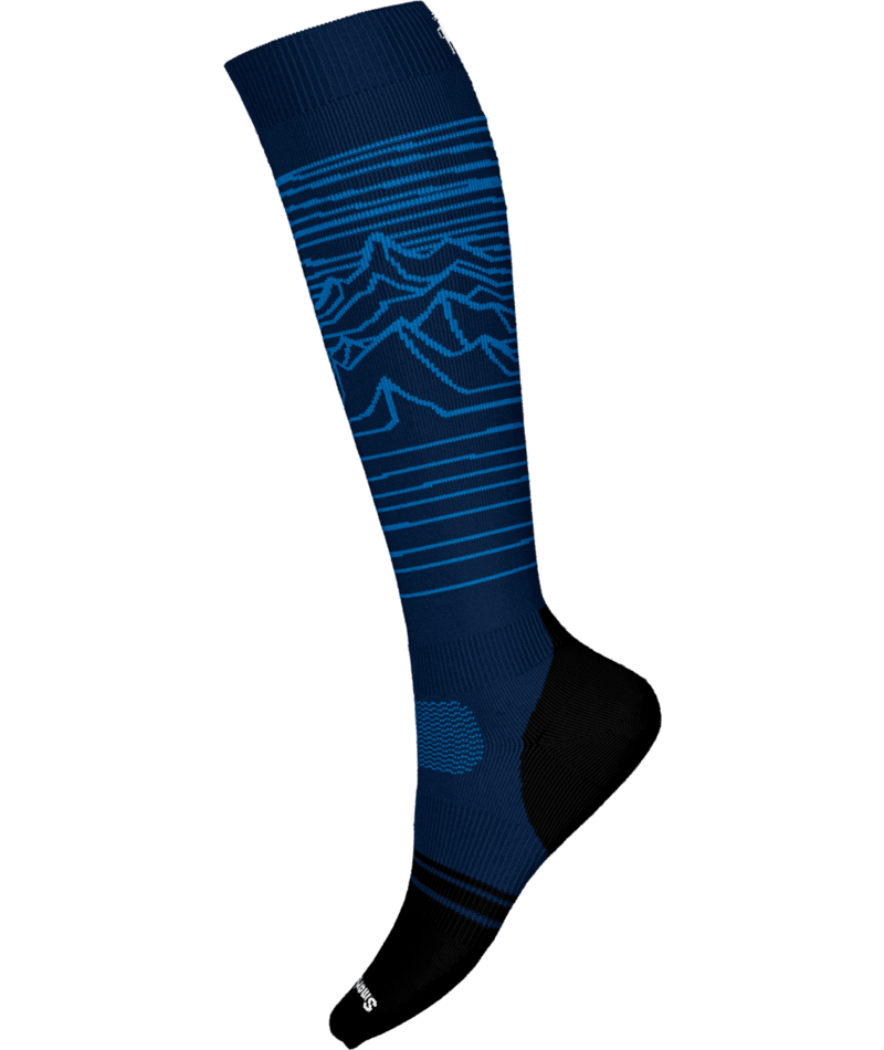 Smartwool Snowboard Full Cushion Iguchi Pattern OTC Socks Deep Navy
