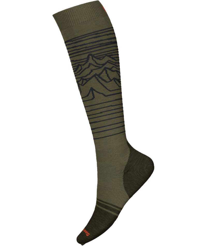 Smartwool Snowboard Full Cushion Iguchi Pattern OTC Socks Winter Moss