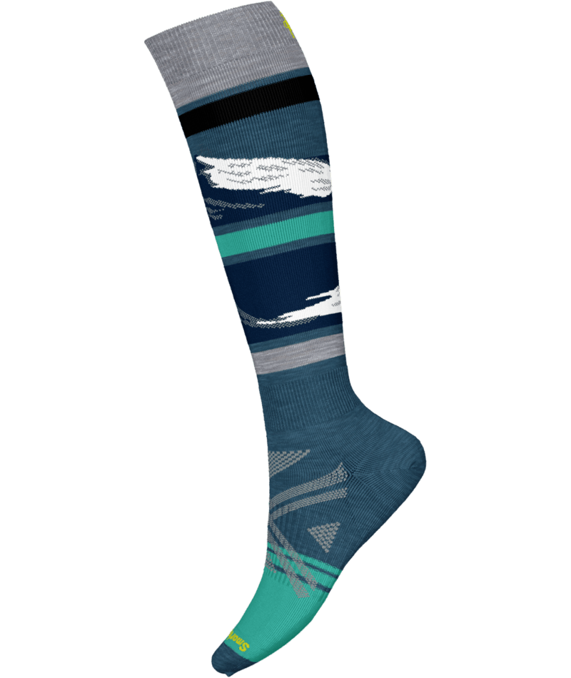 Smartwool Ski Full Cushion Midnight Ski Pattern OTC Socks Twilight Blue