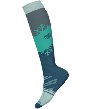 Smartwool Womens Ski Full Cushion Snowpocalypse Pattern OTC Socks Frosty Green