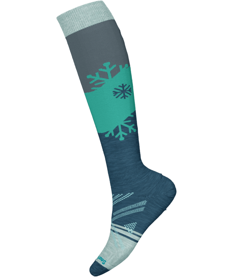 Smartwool Womens Ski Full Cushion Snowpocalypse Pattern OTC Socks Frosty Green
