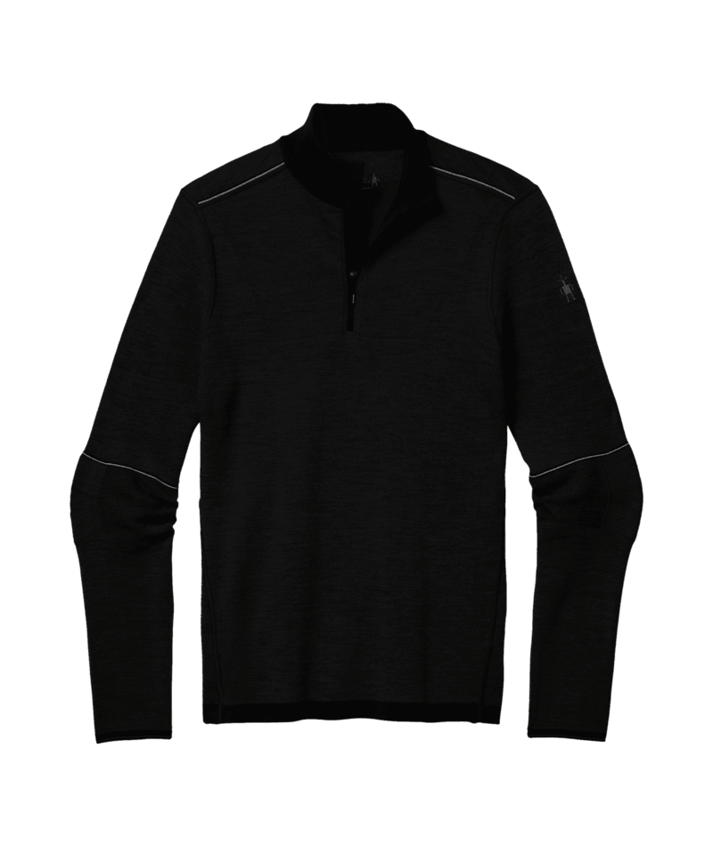 Smartwool Mens Intraknit Thermal Max Merino Base Layer 1/4 Zip Black