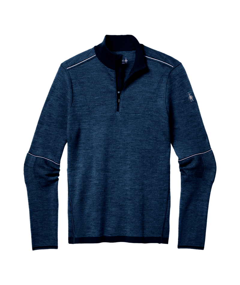 Smartwool Mens Intraknit Thermal Max Merino Base Layer 1/4 Zip Deep Navy