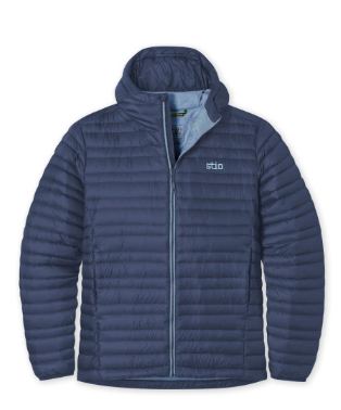 Stio Mens Pinion Down Hooded Jacket Mountain Shadow