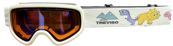 Treviso Prime Small Kids Goggles White Dino