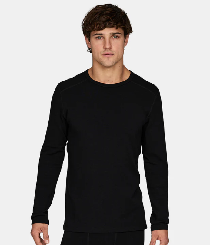 Le Bent Mens Heavyweight Antarctic Grid Fleece Crew