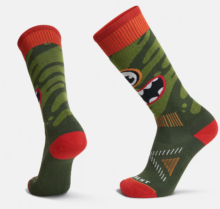 Le Bent Kids Light Cushion Monster Party Snow Sock Kombu Green