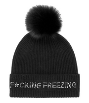 Mitchies Matchings F*cking Freezing Knitted Hat with Faux Pom Black