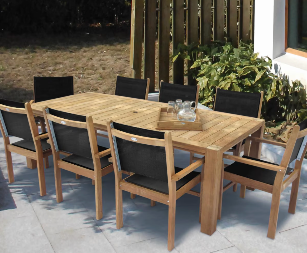 Royal Teak Captiva 9-Piece Stacking Dining Set