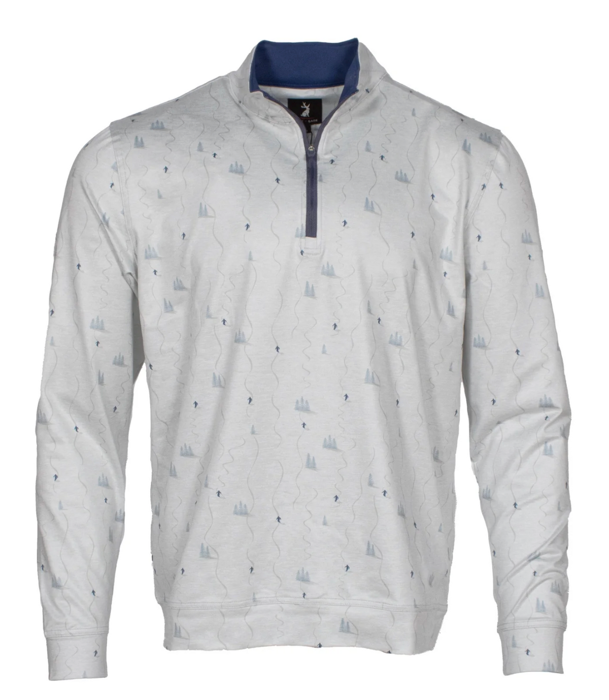 Jack & Sage Pow Turns Performance Tek Quarter Zip Snow Grey