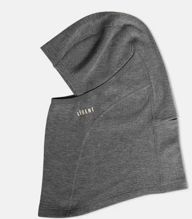 Le Bent Heavyweight Grid Fleece Balaclava Dark Heather Grey