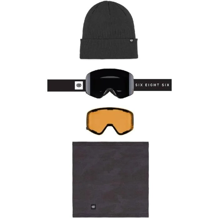 686 Smarty Magnetic Goggle Pack Black + Silver Mirror + Amber