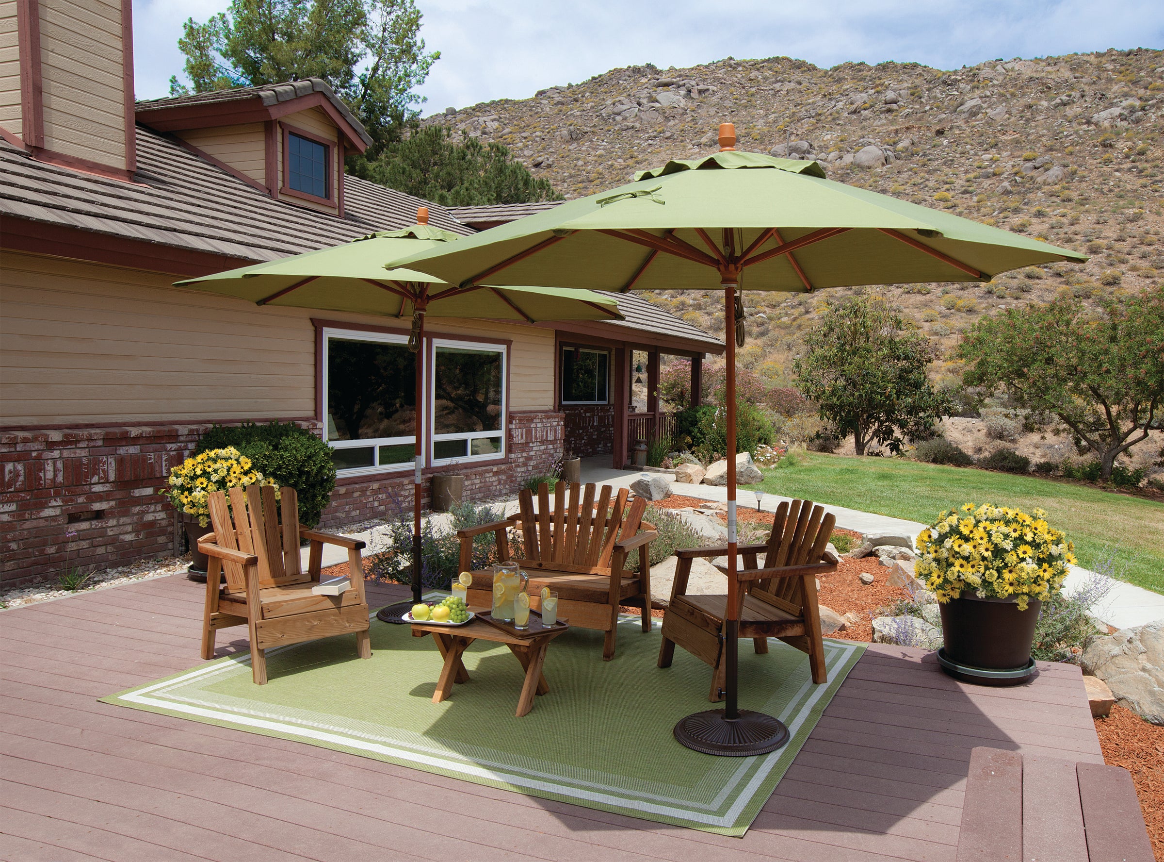 Treasure Garden 9 Quad-Pulley Lift Umbrella