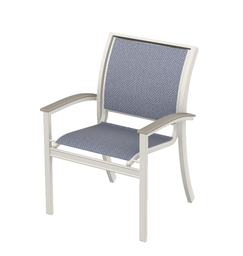 Telescope Bazza Stacking Cafe Chair w/ Polymer Arms Snow / Breeze Sling