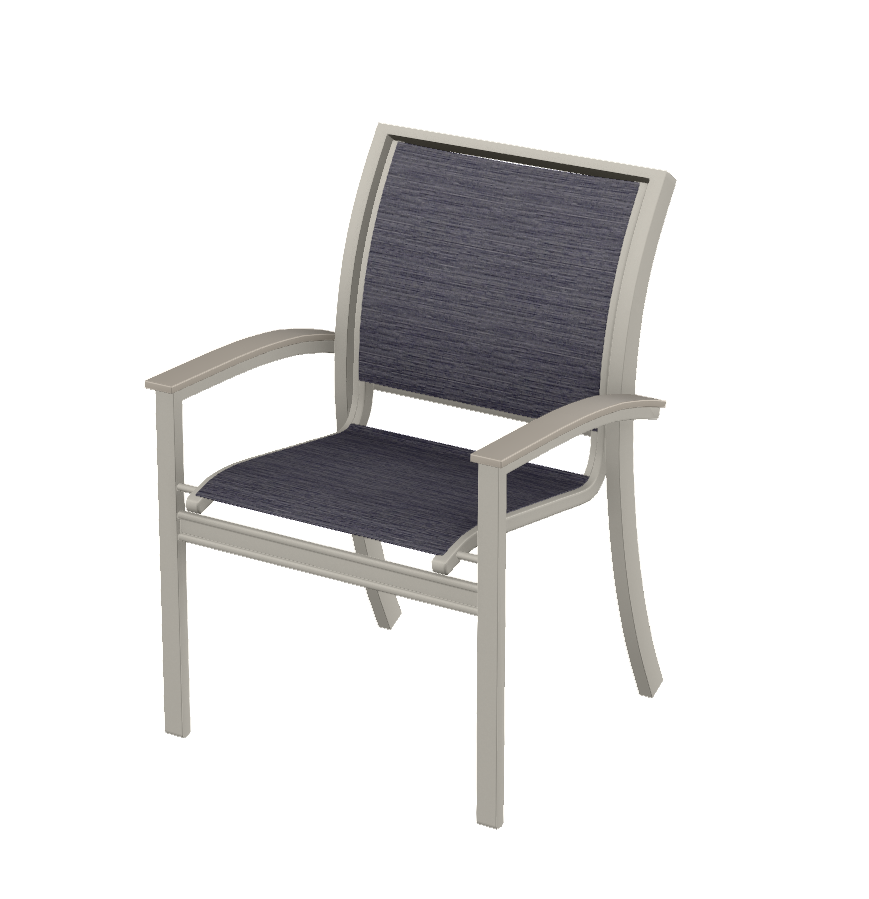 Telescope Bazza Stacking Cafe Chair w/ Polymer Arms Warm Grey / Collect Indigo Sling
