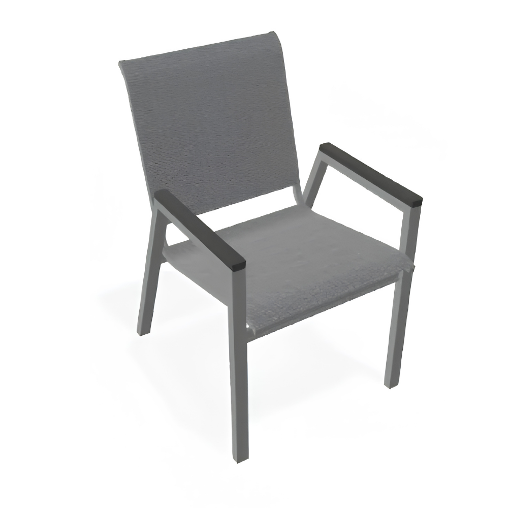 Telescope Bazza Stacking Bistro Chair w/ Polymer Arms Graphite / Titanium Sling
