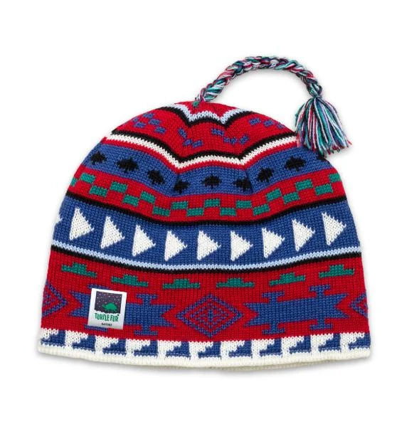 Turtle Fur Heritage Tassel Beanie in Red