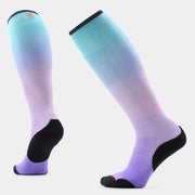 Smartwool Womens Ski Targeted Cushion Ombre Print Otc Socks Purple Dawn