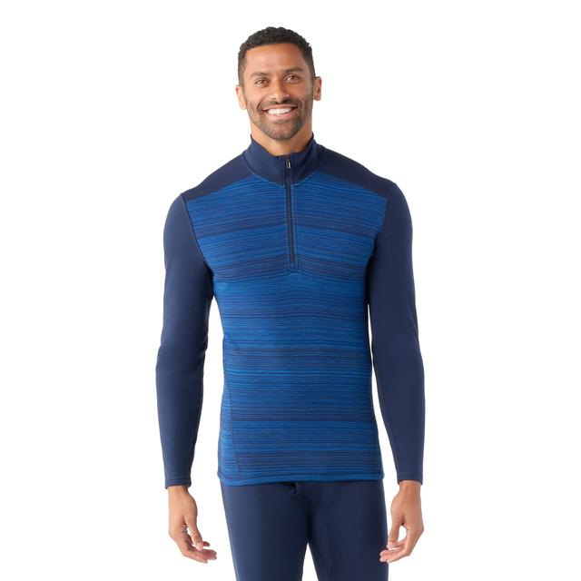 Smartwool Mens Classic Thermal Merino Base Layer 1/4 Zip Deep Navy Color Shift