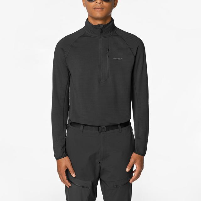 Salomon Essential Lightwarm Half-Zip Mens 2027 Deep Black