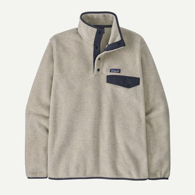 Patagonia Ms LW Synch Snap-T P/O Oatmeal Heather W/new Navy
