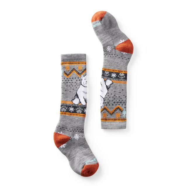Smartwool Kids Wintersport Full Cushion Polar Bear Pattern OTC Socks Light Gray