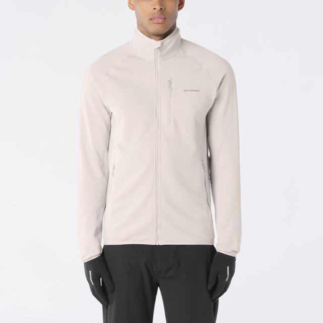 Salomon Essential Lightwarm Full-Zip Mens 2027 Silver Cloud