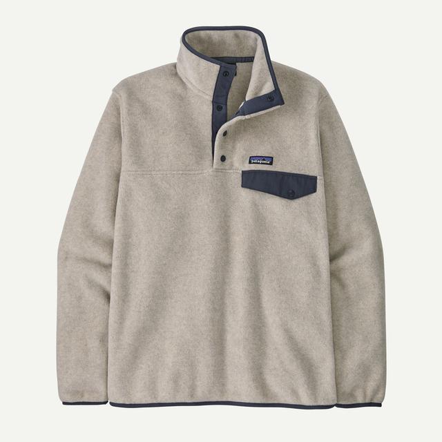 Patagonia Ms LW Synch Snap-T P/O Oatmeal Heather w/Smolder Blue