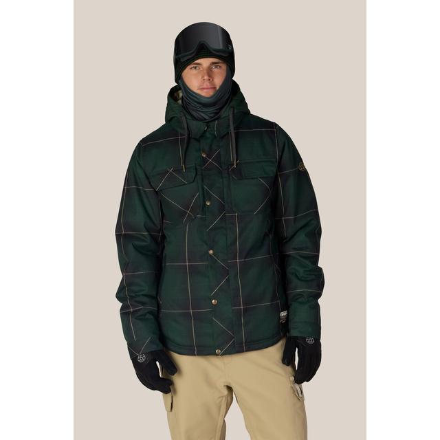 686 Mens Woodland Insulated Jacket Moss Green Plaid