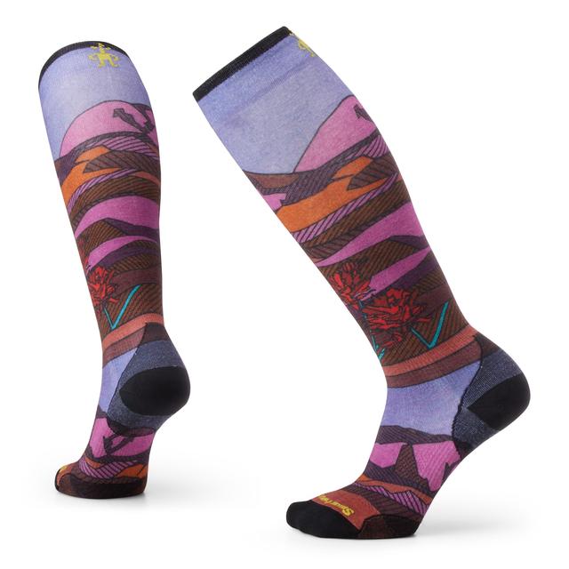 Smartwool Womens Ski Zero Cushion Floral Field Print OTC Socks Picante