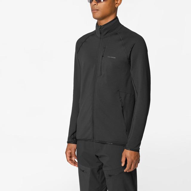 Salomon Essential Lightwarm Full-Zip Mens 2027 Deep Black