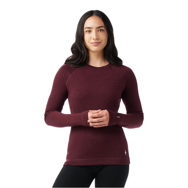 Smartwool Womens Classic Thermal Merino Base Layer Crew Black Cherry Heather