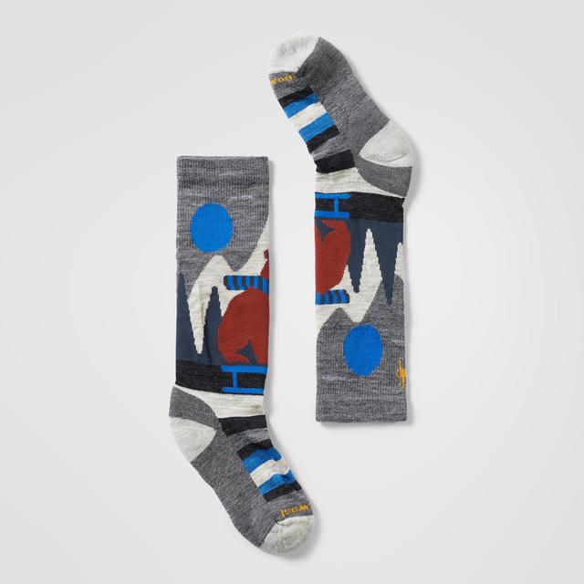 Smartwool Kids Ski Light Cushion Sleigh Bear OTC Socks Medium Gray